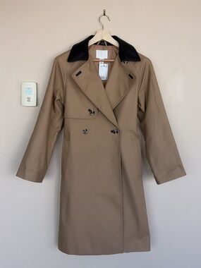 H&M 100% Cotton Trench Coat in Beige
